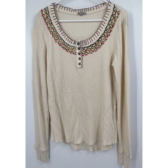 Mod-O-Doc For Sundance Large Waffle Knit Embroidered Top - Picture 1 of 5